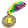 صنع شعار مخصص سبائك الزنك الفضة المينا ميدالية برونزية محفورة لكرة القدم السباحة الرقص الرياضة 3D ميدالية الحبل المعدني