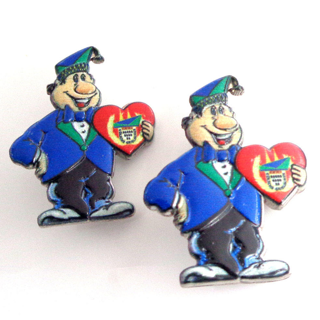 الجملة الكرتون مخصص مطبوعة شارة معدنية التلبيب دبابيس