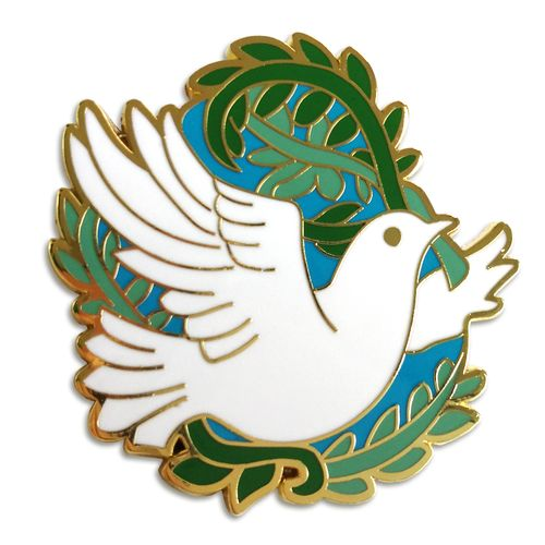 OEM تصنيع مخصص المعادن الصلب المينا دبابيس لينة حمامة التلبيب دبوس