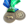 بيع المصنع مباشرة تذكارية معدنية شعار النسر المدرسة أو تسجيل ميدالية مع سلسلة الشريط