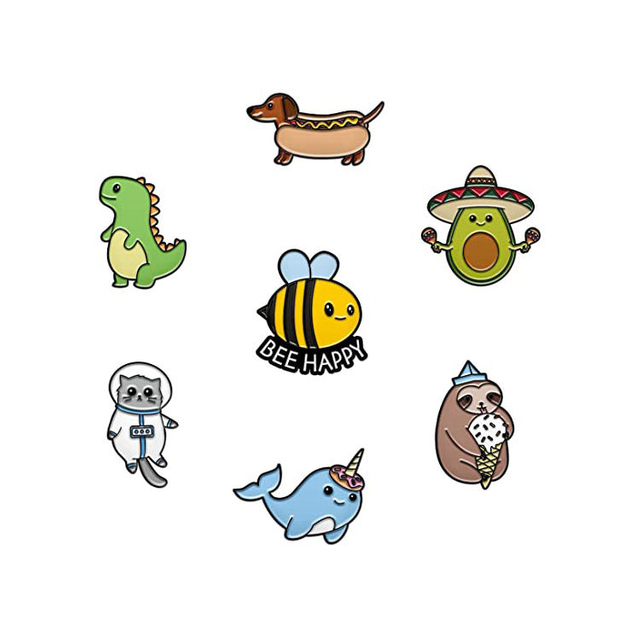 لا يوجد حد أدنى عالي الجودة من صنع دبابيس مينا كرتونية معدنية مخصصة