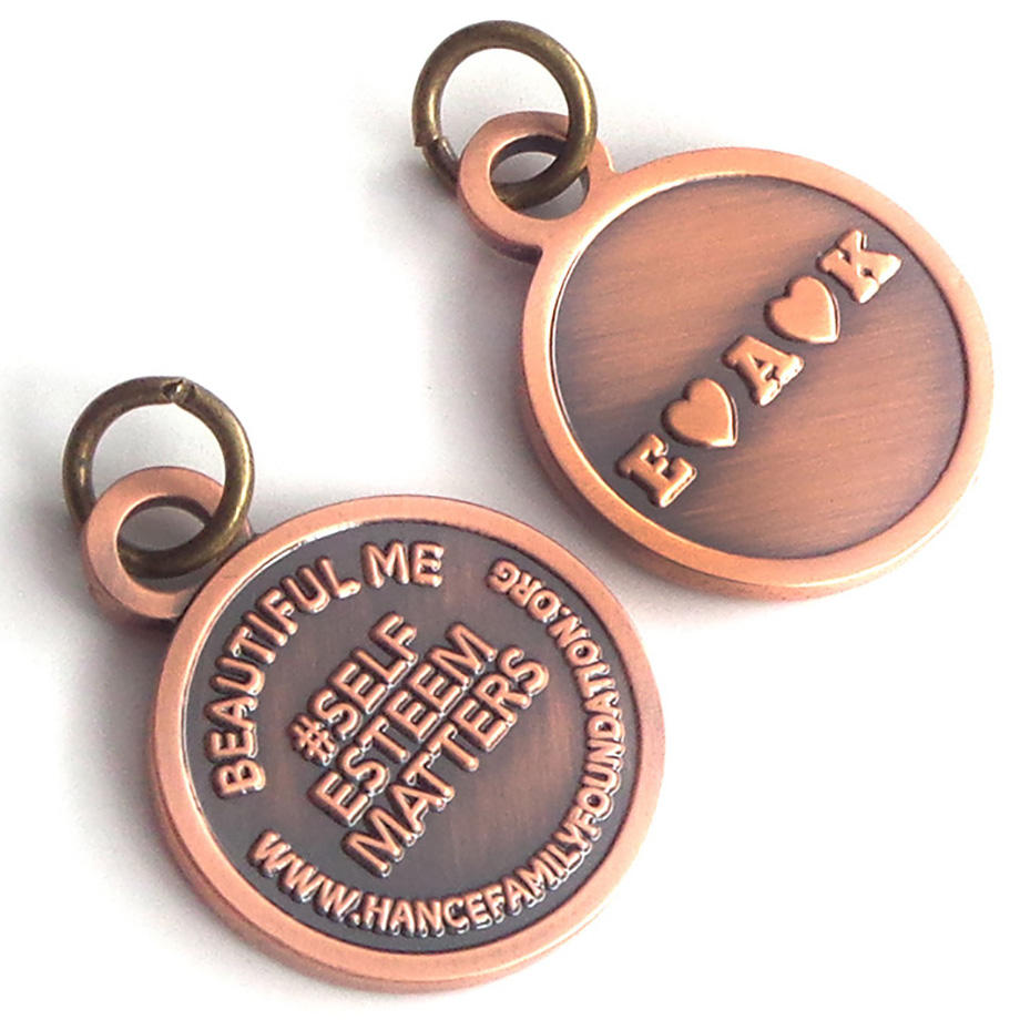 شعار مخصص شكل دائري العلامات المعدنية الصغيرة علامة مخصصة محفورة