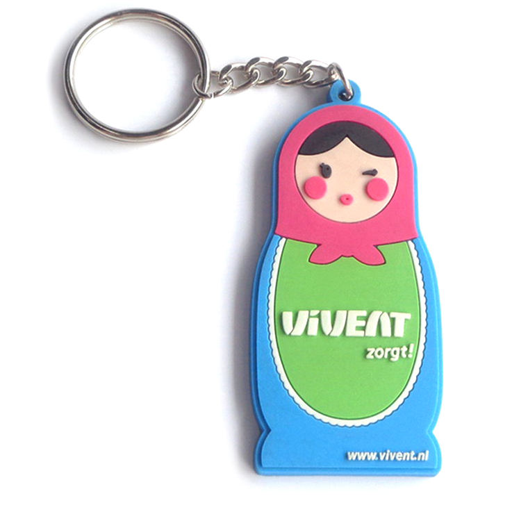 لينة سلسلة المفاتيح البلاستيكية 1 الجانب لينة PVC Keyholder 3D سلسلة مفاتيح مطاطية