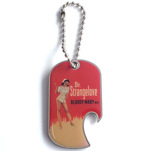 عرف الشعار الخاص بك مطبوعة معدنية الكلب العلامة فتاحة زجاجة الفولاذ المقاوم للصدأ مع سلسلة الكرة