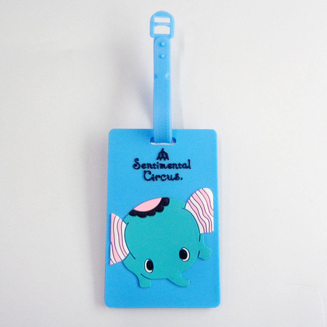 2023 تصميم جديد مخصص شكل الكرتون علامة الأمتعة لينة PVC المطاط علامة الأمتعة