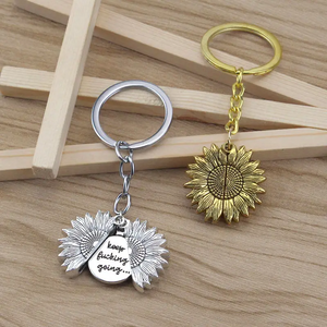 الجملة شعار مخصص سلسلة معدنية مفتاح زهرة سلاسل المفاتيح عباد الشمس
